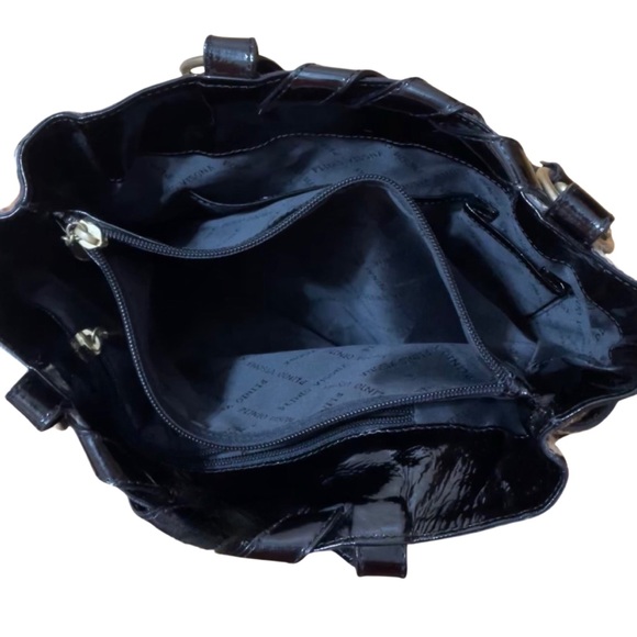 Plinio Visona Leopard & Patent Leather Italian Made Satchel Bag - Picture 9 of 12